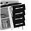 Cristaleira Colormaq Class Master com 5 Portas e 4 Gavetas - Branco/Preto