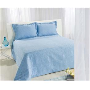 Colcha King com 2 Portas-travesseiro Camesa Bouti 180 Fios - Azul