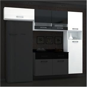 Cozinha Bartira Lorena 3 Peças - Branco/Preto