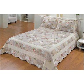 Colcha Patchwork Solteiro com 1 Porta-travesseiro Camesa Colheita 180 Fios