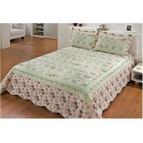 Colcha Patchwork Solteiro com Porta-travesseiro Camesa Camponês 180 Fios