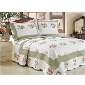 Colcha Microfibra Patchwork Casal com 2 Portas-travesseiro Camesa Villa 180 Fios