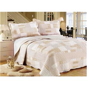 Colcha Microfibra Patchwork Queen com 2 Portas-travesseiro Camesa Geo 180 Fios