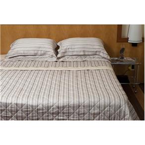 Jogo de Cama king Camesa Maschio Listrada 270 Fios - Cinza