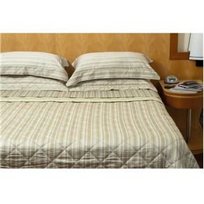 Jogo de Cama Queen Camesa Maschio Listrada 270 Fios - Verde