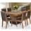 Mesa de Jantar Modocasa Verona com Tampo Giratório Embutido - Imubia/Preto com 6 Cadeiras Modocasa Rubi - Imbuia/Preto 