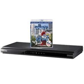 Blu-Ray Player 3D Samsung BD-D5500/ZD c/ Smart Hub, Cabo HDMI e Entrada USB + Blu-Ray 3D + Cópia Digital - Os Smurfs + Conto de Natal
