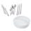 Faqueiro Tramontina Malibu 91 Peças - Inox + Travessa Refratária Inova Redonda Branca D157074 - 24cm