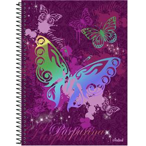 Caderno Credeal Purpurina Borboletas 200780 - 96 Folhas 