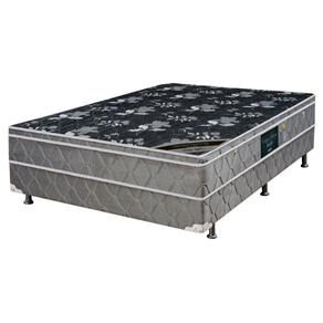 Cama Box Conjugado Simbal Vareze Spring com Molas Bonnel Casal 52x138x188cm - Cinza