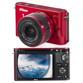 Câmera Digital Nikon1 J1 Vermelho c/ 10.1MP, Visor LCD 3.0”, Vídeo em Full HD (1080p), Detector de Face e PictBridge 