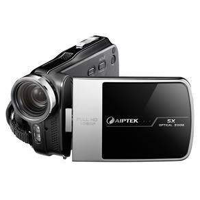 Filmadora Aiptek H500 Preta c/ Visor LCD 3.0”, Touch Screen c/ rotação de 270º, Zoom Óptico de 5x, 16MP de Resolução e Capta Vídeo em Full HD (1080p)