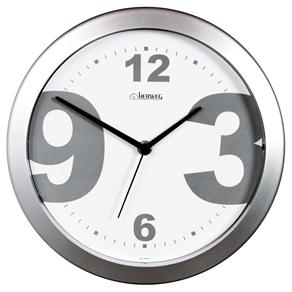 Relógio de Parede Herweg Plástico Prata Metálico 6109 - 26cm