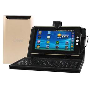 Tablet Phaser Kinno Dourado com 2GB, Câmera 0.3MP, Wi-Fi, Tela 7",Touch Screen  e Android 2.2