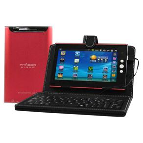 Tablet Phaser Kinno Vermelho com 2GB, Câmera 0.3MP, Wi-Fi, Tela 7",Touch Screen  e Android 2.2