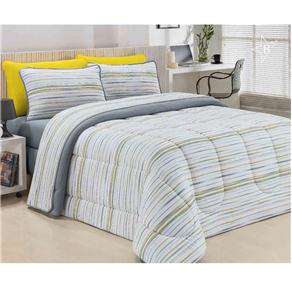 Jogo de Cama Solteiro Brilhante City Home Inverno - Cinza