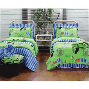 Jogo de Cama Solteiro Brilhante Brilhanteen - Royal/Verde
