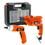 Furadeira Elétrica 3/8" e Parafusadeira à Bateria 3,6V Black&Decker TM505K9036 com Maleta Plástica - 500W + Jogo de Brocas/Pontas Black&Decker