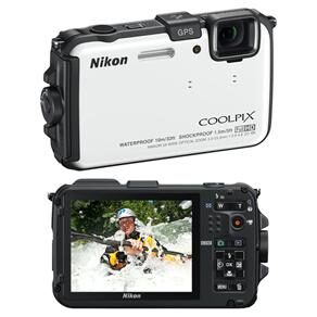 Câmera Nikon Coolpix AW100 c/ LCD 3,0”, 16MP, Full HD (1080p), GPS, Estabilizador de Imagem, Bússola Eletrônica, Lente de Cristal e A Prova d’ água