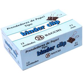 Prendedor Binder Bacchi 51 mm 3566-0 - 12 Unidades