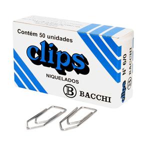 Clips Bacchi nº 6/0 Niquelado 0410-9 - 50 Unidades