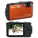 Câmera Nikon Coolpix AW100 Laranja c/ LCD 3,0”,...