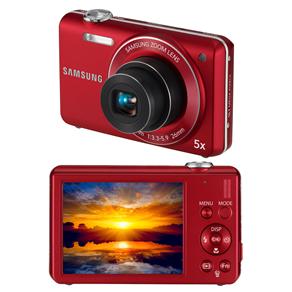 Câmera Samsung ST93 Vermelha c/ 16 MP, Zoom Óptico de 5x, LCD 2.7", Modo Panorama, Dupla Estabilização de Imagem, Vídeo em HD, Filtro Inteligente