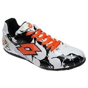 Chuteira Lotto Society Groovy TF - Branco/Laranja.