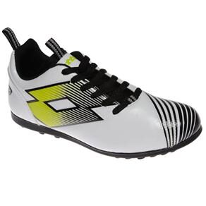 Chuteira Lotto Society Vertigo Plus SB TF - Branco/Verde Limão.