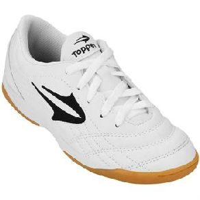 Tênis Topper Futsal Craque Infantil - Branco/Preto.
