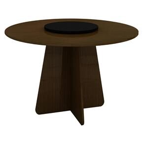 Mesa Madesa Raissa 5216 com Tampo Giratório - Imbuia/Preto