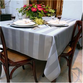 Toalha de Mesa Retangular Mehndi Prática Listrada 160x270 cm - Cinza