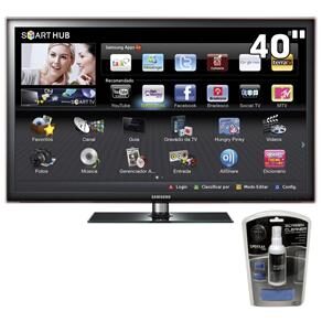 TV 40" LED Samsung Série D5500 UN40D5500 Full HD c/ Smart TV, Entradas HDMI,USB e Conversor Digital  + Limpador de Tela Diamond Cable CL-9001-100 ml 