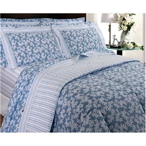 Cobre-leito Casal com 2 Porta Travesseiros Kacyumara Jasmin 200 Fios