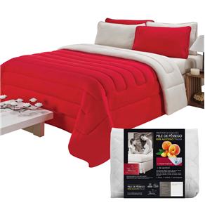 Jogo de Cama Casal Brilhante City Home Outono + Protetor de Colchão Casal Fibrasca Pele de Pêssego