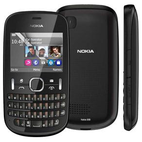 Celular Desbloqueado Nokia Asha 200 Grafite com Dual Chip, Qwerty, Câmera 2MP, Rádio FM, MP3, Bluetooth, Fone de Ouvido e Cartão 2GB