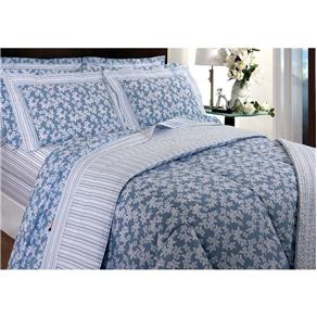 Jogo de Cama Queen Kacyumara Ducent Jasmin 200 Fios - Azul