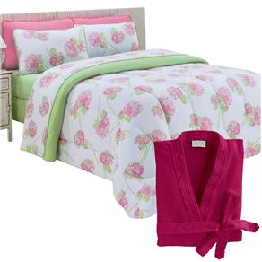 Jogo de Cama Casal Brilhante City Home Primavera + Roupão Lepper Copacabana