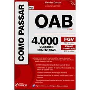Livro - Como Passar na OAB 1ª Fase: 4.000 Questões Comentadas OAB / FGV: Revista, Atualizada e Ampliada 