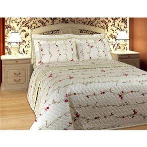 Cobre-leito King com 2 Porta Travesseiros Kacyumara Bordeaux 300 Fios