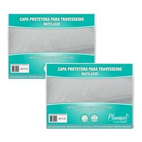 Capa para Travesseiro Matelassê com Zíper Plumasul 233 Fios 50 x 70 cm - 2 Unidades