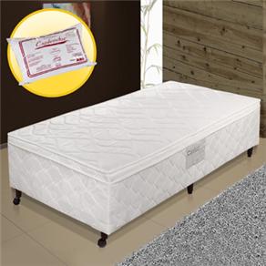 Cama Box Solteiro Paropas 8237 Ortopédico 36x88x188cm + Travesseiro Juma Esplendor - Branco