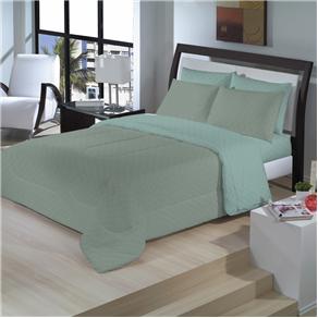 Jogo de Cama Casal Camesa Duo Relevo 160 Fios - Verde