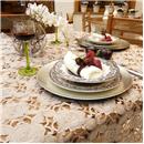 Toalha de Mesa Redonda Mehndi Málaga 180 cm - Bege