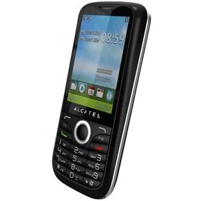 Celular Desbloqueado Alcatel OT632 Preto com Dual Chip, Câmera VGA, TV Analógica e MP3