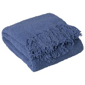 Manta Solteiro Camesa Popcorn - Azul