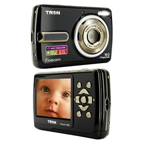Câmera Digital Tron FineCam FL160 Preta c/ Visor LCD 2,4”, 16MP, Estabilizador de Imagens, Vídeo em VGA, Detector de Face e Sorriso 