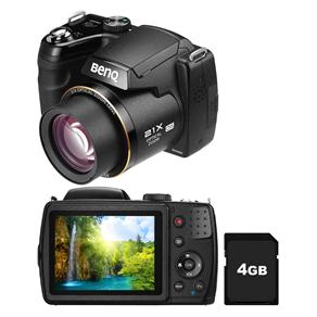 Câmera Digital BenQ GH600 Preta c/ Visor LCD 3”, 16MP, Zoom Óptico 21x, Foto Panorâmica e Vídeo em HD + Cartão SD 4GB
