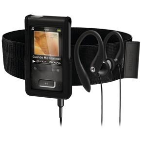 MP4 Player Philips Vibe SA3VBE4KSX/78 4GB Preto com Braçadeira, Internet e LCD 1,8”
