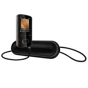 MP4 Player Philips SA3VBE08DL/78 8GB GoGear Vibe c/ Tela 1,8", Rádio FM e Mini Caixa Acústica - Preto